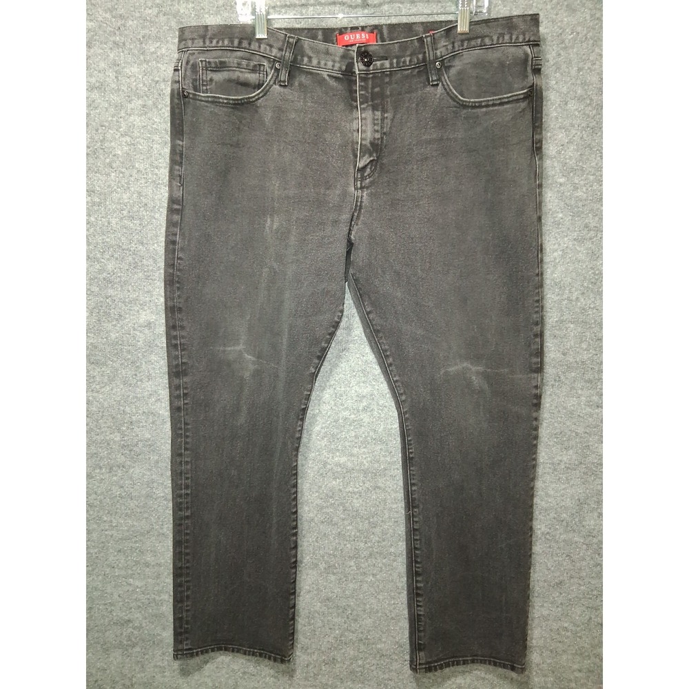 GUESS Los Angeles Mens 40x32 Slim Straight Del Mar Fit Gray Wash Denim Jeans